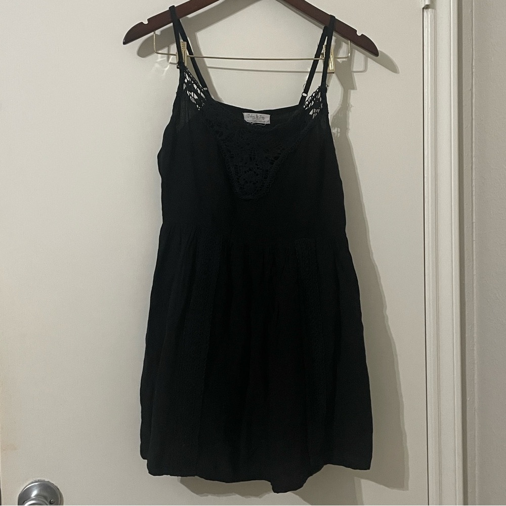 Jolie & Joy Chic Black Lace Mini Dress Size M